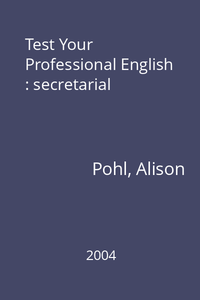 Test Your Professional English : secretarial