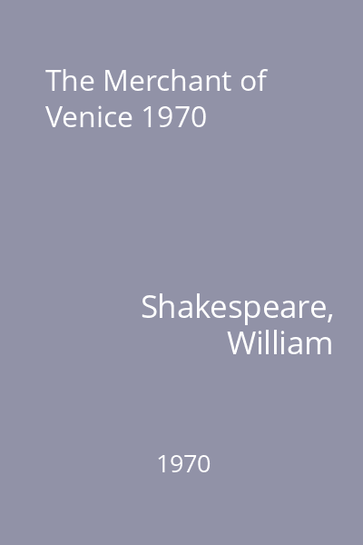 The Merchant of Venice 1970