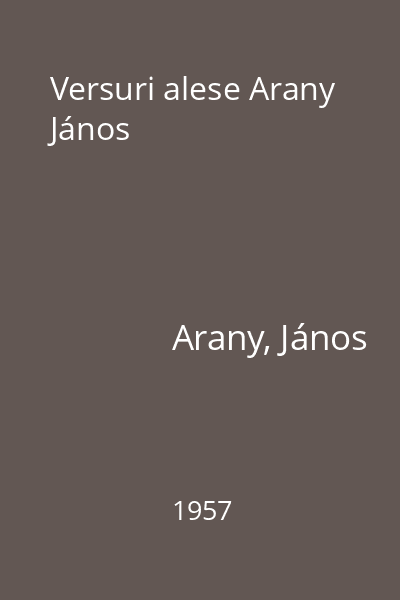 Versuri alese Arany János