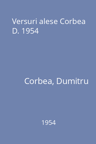 Versuri alese Corbea D. 1954