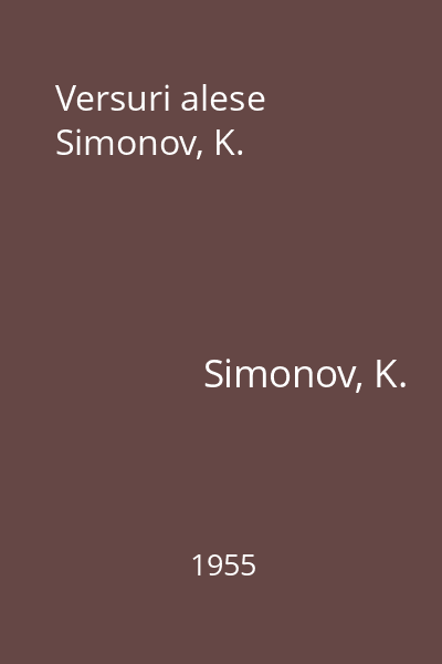Versuri alese Simonov, K.
