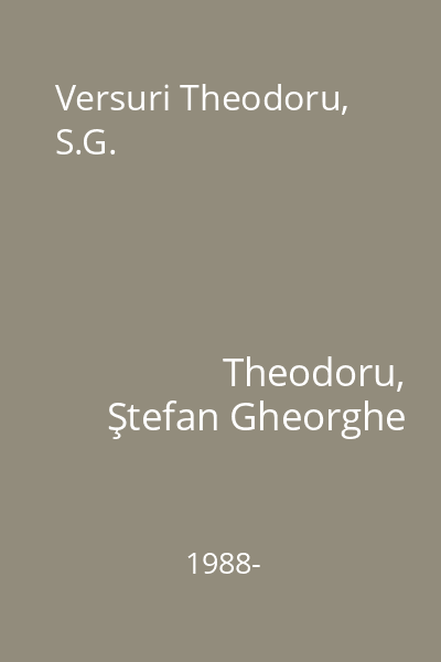 Versuri Theodoru, S.G.