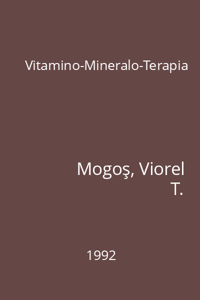 Vitamino-Mineralo-Terapia
