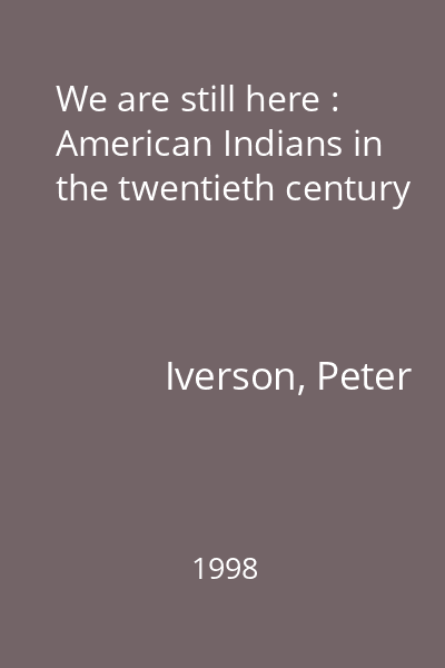 We are still here : American Indians in the twentieth century