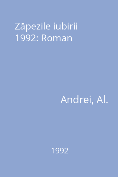 Zăpezile iubirii 1992: Roman