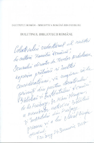 Buletinul Bibliotecii Române : studii şi documente româneşti : serie nouă