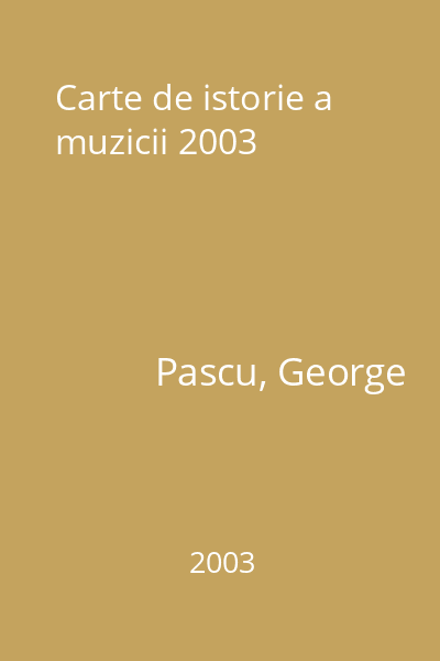 Carte de istorie a muzicii 2003