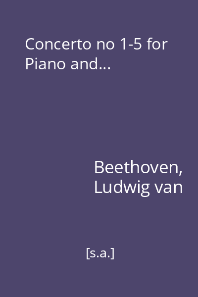 Concerto no 1-5 for Piano and...