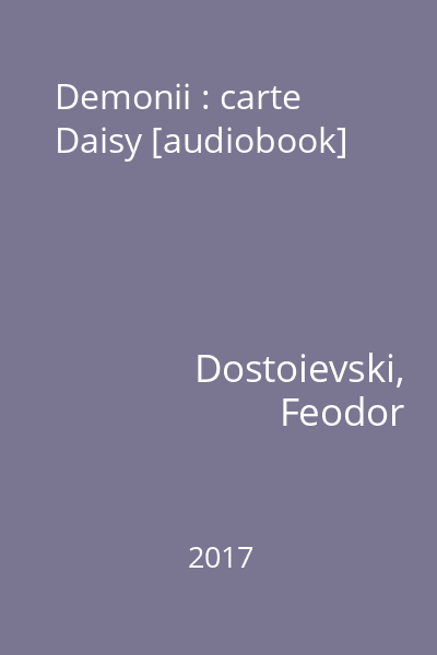 Demonii : carte Daisy [audiobook]