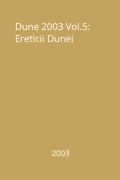 Dune 2003 Vol.5: Ereticii Dunei