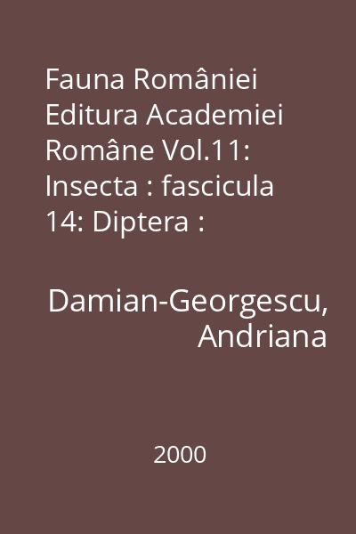 Fauna României Editura Academiei Române Vol.11: Insecta : fascicula 14: Diptera : Familia Ceratopogonidae, Genul Culicoides