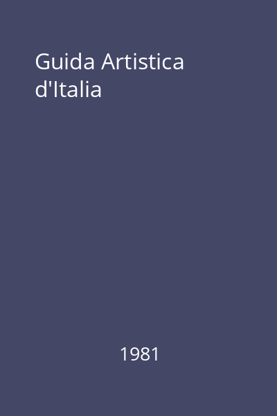 Guida Artistica d'Italia