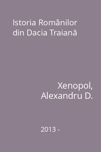 Istoria Românilor din Dacia Traiană