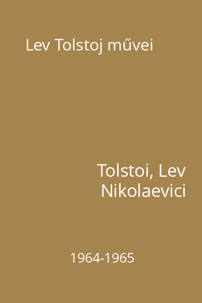 Lev Tolstoj művei