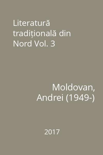 Literatură tradițională din Nord Vol. 3