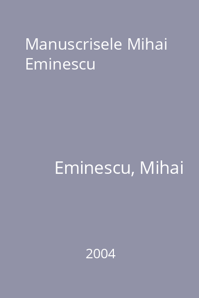 Manuscrisele Mihai Eminescu