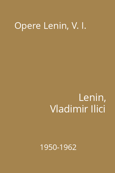 Opere Lenin, V. I.