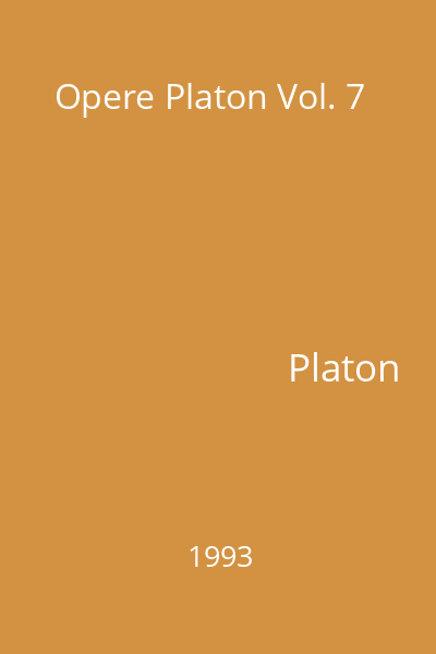 Opere Platon Vol. 7