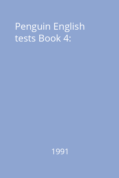 Penguin English tests Book 4: