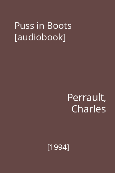 Puss in Boots [audiobook]
