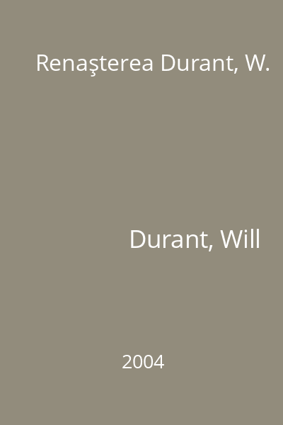 Renaşterea Durant, W.