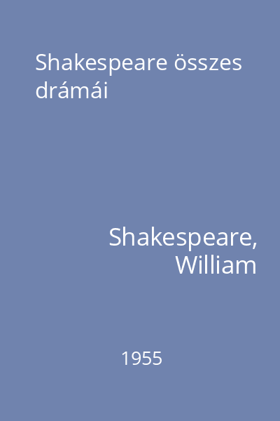 Shakespeare összes drámái