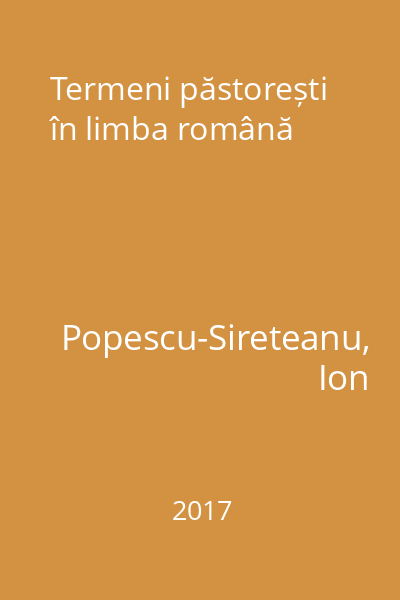 Termeni păstorești în limba română