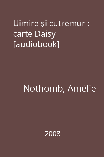 Uimire şi cutremur : carte Daisy [audiobook]
