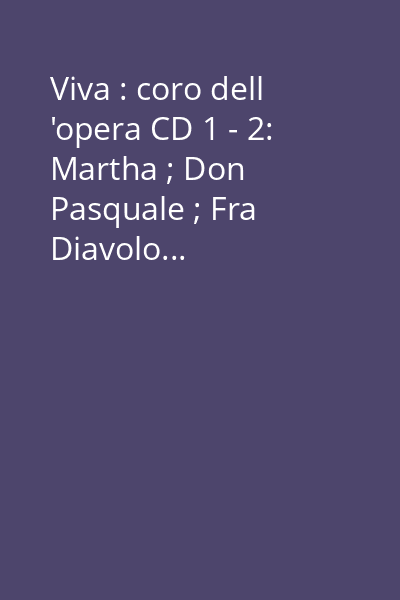 Viva : coro dell 'opera CD 1 - 2: Martha ; Don Pasquale ; Fra Diavolo...