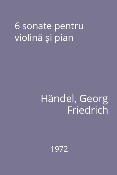 6 sonate pentru violină şi pian