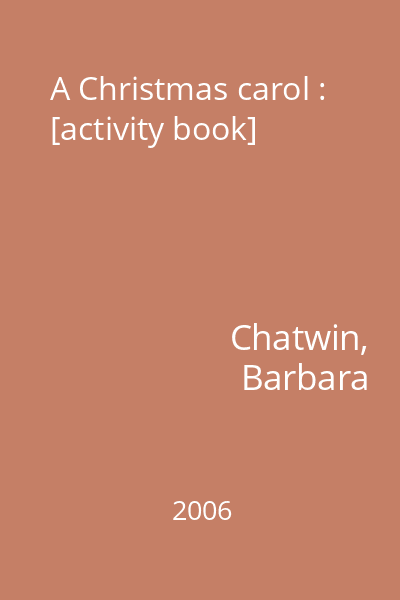 A Christmas carol : [activity book]