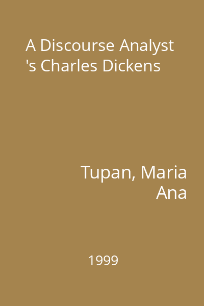 A Discourse Analyst 's Charles Dickens