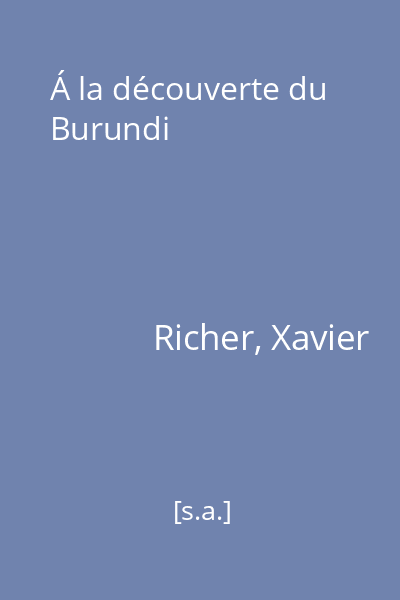 Á la découverte du Burundi