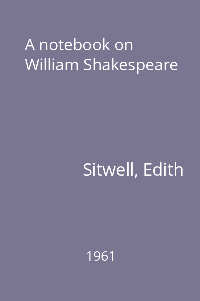 A notebook on William Shakespeare