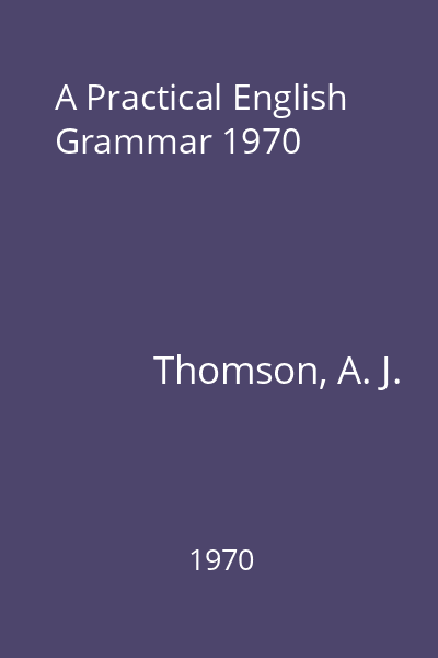 A Practical English Grammar 1970