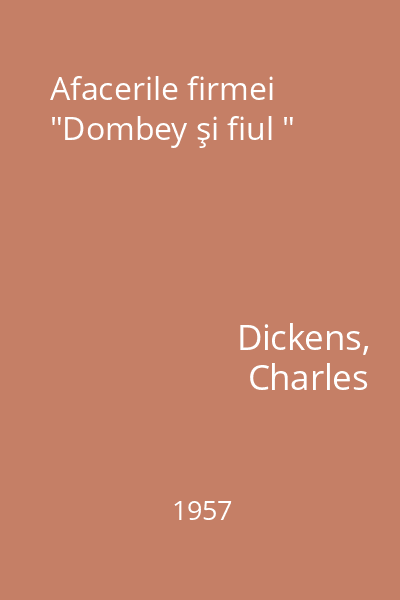 Afacerile firmei "Dombey şi fiul "