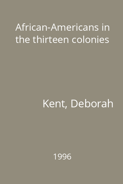 African-Americans in the thirteen colonies