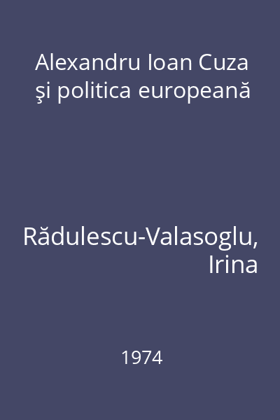 Alexandru Ioan Cuza şi politica europeană