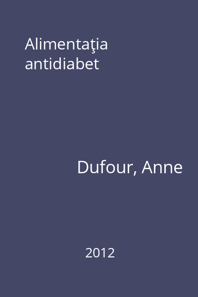 Alimentaţia antidiabet