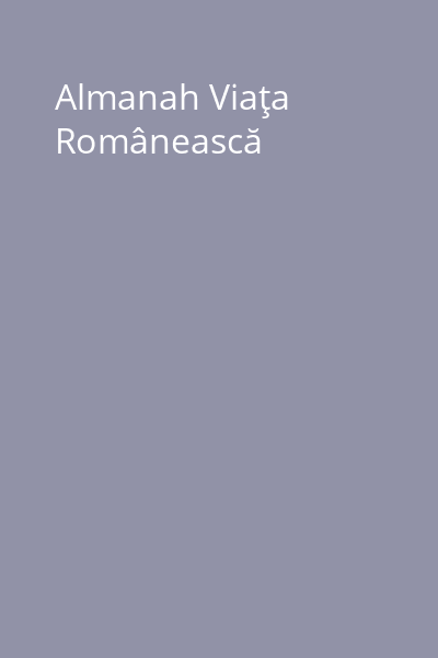 Almanah Viaţa Românească