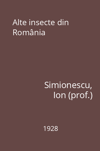 Alte insecte din România