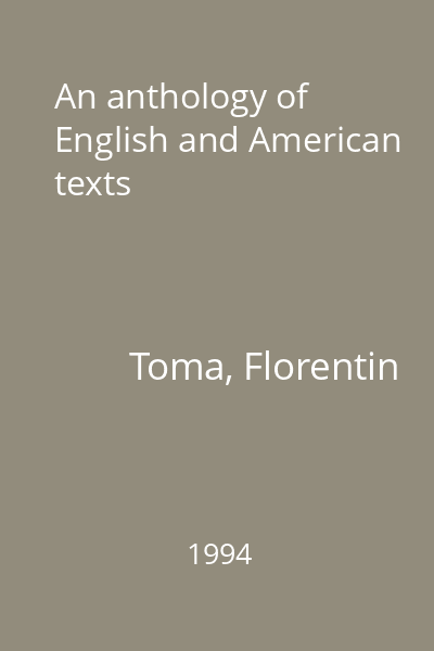 An anthology of English and American texts