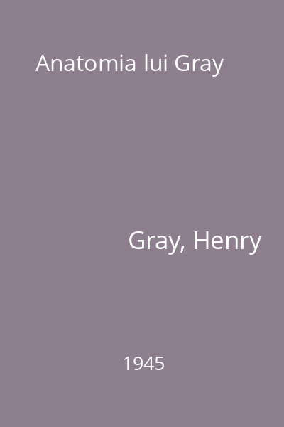 Anatomia lui Gray