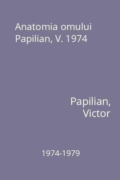 Anatomia omului Papilian, V. 1974