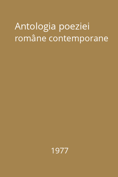 Antologia poeziei române contemporane