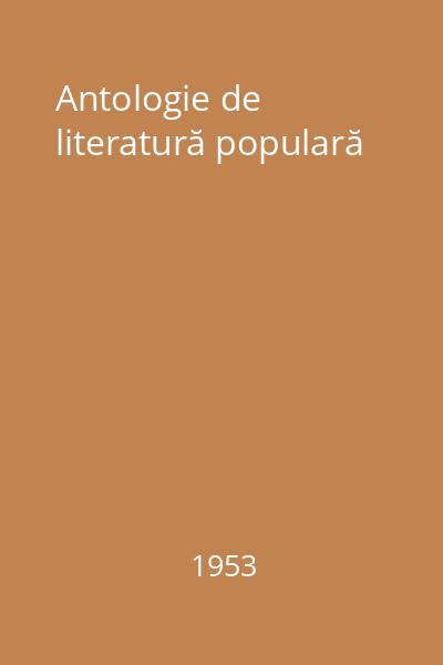 Antologie de literatură populară
