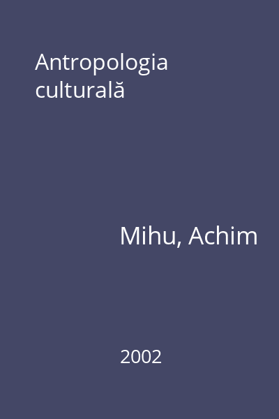 Antropologia culturală