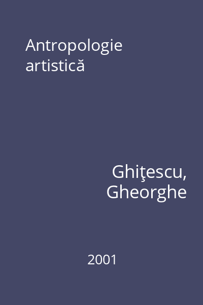 Antropologie artistică