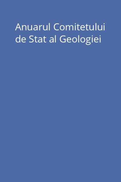 Anuarul Comitetului de Stat al Geologiei