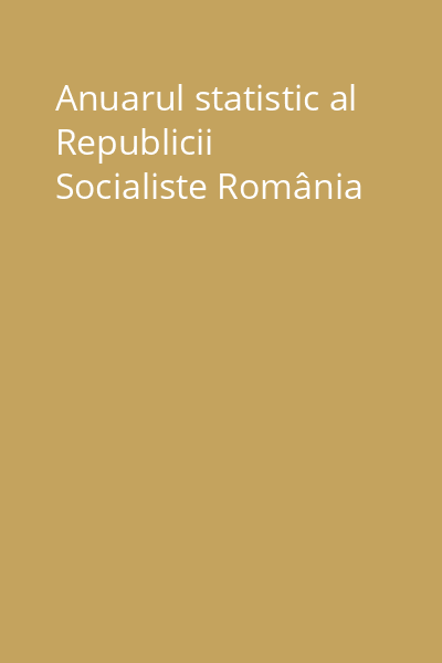 Anuarul statistic al Republicii Socialiste România